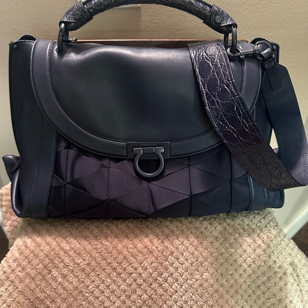 Salvatore Ferragamo Dark Blue Satchel